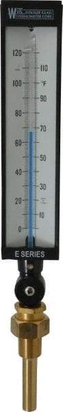 WGTC - 120°F, Industrial Thermometer with Standard Thermowell - 3-1/2 Inch Stem Length, 1-1/4 to 18 Inch Thread - Caliber Tooling