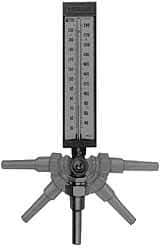 WGTC - 50 to 400°F, Industrial Thermometer with Lagging Thermowell - 6 Inch Stem Length, 1-1/4 to 18 Inch Thread - Caliber Tooling