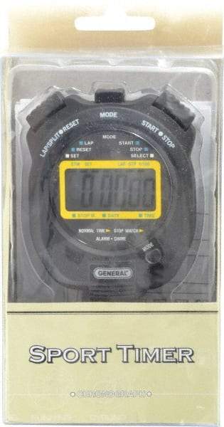 General - Small Display Stop Watch - Black - Caliber Tooling