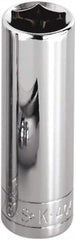 SK - 1-1/16", 1/2" Drive, Deep Hand Socket - 6 Points, Steel, Chrome Finish - Caliber Tooling