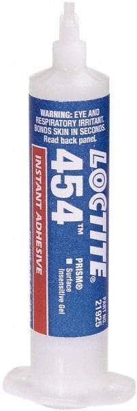 Loctite - 0.35 oz Syringe Clear Instant Adhesive - Series 454, 15 sec Working Time, 24 hr Full Cure Time, Bonds to Plastic & Rubber - Caliber Tooling