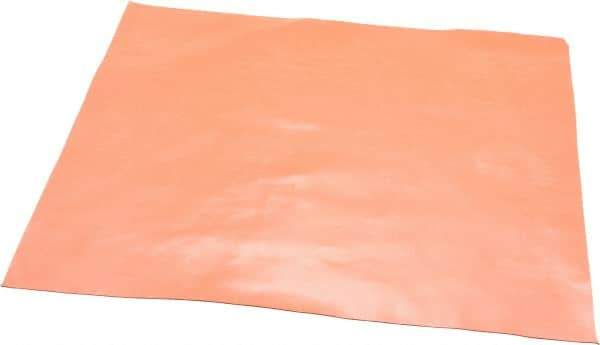 Made in USA - 12" Long, 12" Wide, 0.031" Thick, Silicone Rubber Foam Sheet - 30 Durometer, Orange-Red, -60 to 500°F, 650 psi Tensile Strength, Stock Length - Caliber Tooling