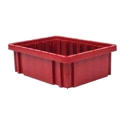 Quantum Storage - 50 Lb Load Capacity Red Polypropylene Dividable Container - Stacking, 10.9" Long x 8.3" Wide x 3-1/2" High - Caliber Tooling