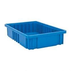 Quantum Storage - 75 Lb Load Capacity Blue Polypropylene Dividable Container - Stacking, 16-1/2" Long x 10.9" Wide x 3-1/2" High - Caliber Tooling