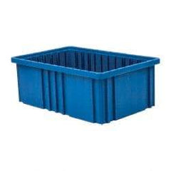 Quantum Storage - 75 Lb Load Capacity Blue Polypropylene Dividable Container - Stacking, 16-1/2" Long x 10.9" Wide x 6" High - Caliber Tooling