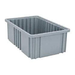 Quantum Storage - 75 Lb Load Capacity Gray Polypropylene Dividable Container - Stacking, 16-1/2" Long x 10.9" Wide x 6" High - Caliber Tooling