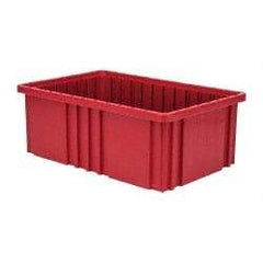 Quantum Storage - 75 Lb Load Capacity Red Polypropylene Dividable Container - Stacking, 16-1/2" Long x 10.9" Wide x 6" High - Caliber Tooling