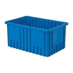 Quantum Storage - 75 Lb Load Capacity Blue Polypropylene Dividable Container - Stacking, 16-1/2" Long x 10.9" Wide x 8" High - Caliber Tooling