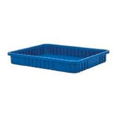 Quantum Storage - 100 Lb Load Capacity Blue Polypropylene Dividable Container - Stacking, 22-1/2" Long x 17-1/2" Wide x 3" High - Caliber Tooling