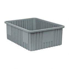 Quantum Storage - 100 Lb Load Capacity Gray Polypropylene Dividable Container - Stacking, 22-1/2" Long x 17-1/2" Wide x 8" High - Caliber Tooling