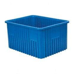 Quantum Storage - 100 Lb Load Capacity Blue Polypropylene Dividable Container - Stacking, 22-1/2" Long x 17-1/2" Wide x 12" High - Caliber Tooling