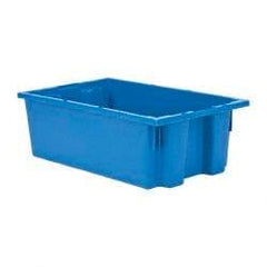 Quantum Storage - 75 Lb Load Capacity Blue Polyethylene Tote Container - Stacking, Nesting, 18" Long x 11" Wide x 6" High - Caliber Tooling