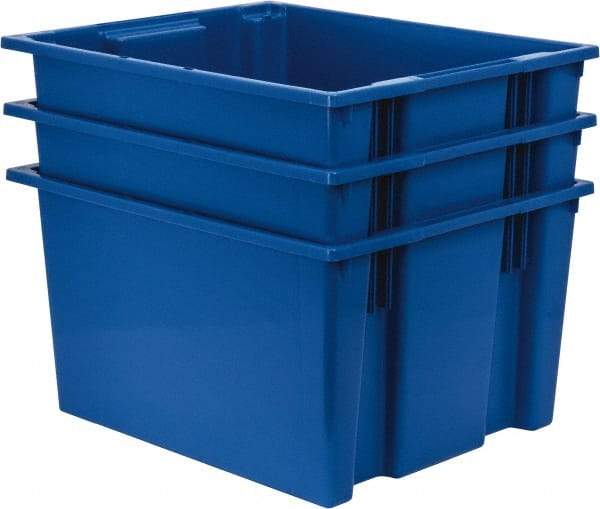 Quantum Storage - 100 Lb Load Capacity Blue Polyethylene Tote Container - Stacking, Nesting, 23-1/2" Long x 19-1/2" Wide x 13" High - Caliber Tooling