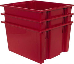 Quantum Storage - 100 Lb Load Capacity Red Polyethylene Tote Container - Stacking, Nesting, 23-1/2" Long x 19-1/2" Wide x 13" High - Caliber Tooling