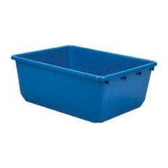 Quantum Storage - 100 Lb Load Capacity Blue Polypropylene Tote Container - Nesting, 24-1/2" Long x 19" Wide x 9-1/2" High - Caliber Tooling