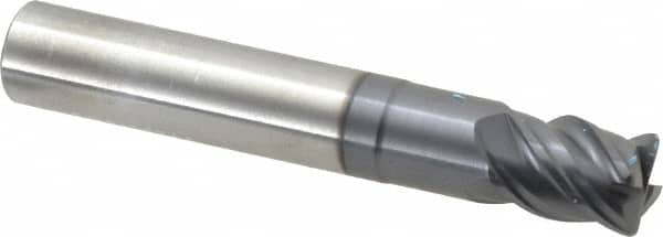 SGS - 7/16" Diam 4 Flute Solid Carbide 0.04" Corner Radius End Mill - Caliber Tooling