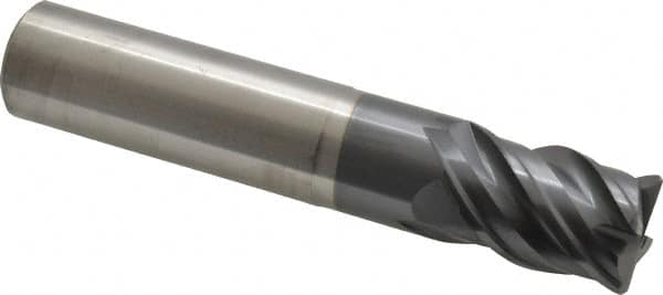 SGS - 3/4", 4 Flute, Single End, Solid Carbide, 0.06" Corner Radius End Mill - 4" OAL, Right Hand Flute, 15/16" LOC, Right Hand Cut, 1-3/4" Extended Reach - Caliber Tooling