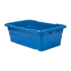 Quantum Storage - 100 Lb Load Capacity Blue Polypropylene Cross-Stack Container - Stacking, 25.1" Long x 16" Wide x 8-1/2" High - Caliber Tooling