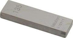 Mitutoyo - 0.135" Rectangular Steel Gage Block - Accuracy Grade 0, Includes Certificate of Inspection - Caliber Tooling