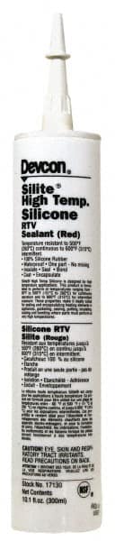 Devcon - 10.3 oz Cartridge Red RTV Silicone Joint Sealant - 500°F Max Operating Temp - Caliber Tooling