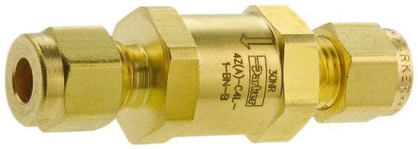 Parker - 3/4" Brass Check Valve - Inline, Comp x Comp, 3,000 WOG - Caliber Tooling