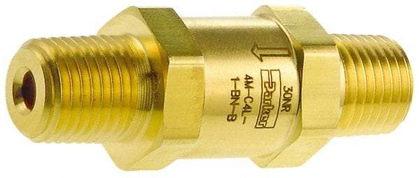 Parker - 3/4" Brass Check Valve - Inline, MNPT x MNPT, 3,000 WOG - Caliber Tooling