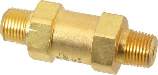 Parker - 1/8" Brass Check Valve - Inline, MNPT x MNPT, 3,000 WOG - Caliber Tooling