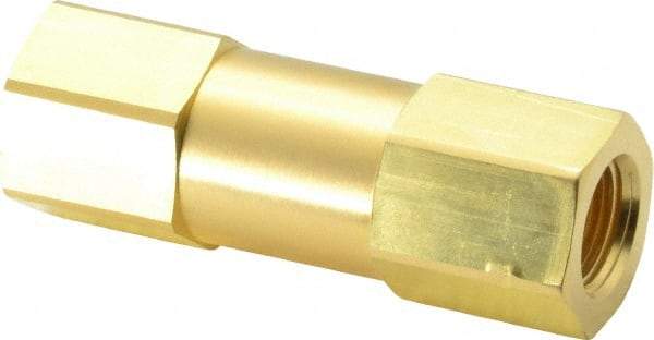 Parker - 3/8" Brass Check Valve - Inline, FNPT x FNPT, 3,000 WOG - Caliber Tooling