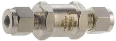 Parker - 1/8" Stainless Steel Check Valve - Inline, Comp x Comp, 6,000 WOG - Caliber Tooling