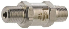 Parker - 1/8" Stainless Steel Check Valve - Inline, MNPT x MNPT, 6,000 WOG - Caliber Tooling