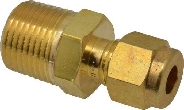 Ham-Let - 1/4" OD, Brass Male Connector - Comp x MNPT Ends - Caliber Tooling