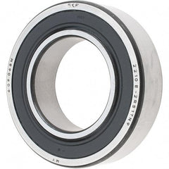 SKF - 50mm Bore Diam, 90mm OD, Double Seal Self Aligning Radial Ball Bearing - 23mm Wide, 2 Rows, Round Bore, 2,520 Lb Static Capacity, 7,600 Lb Dynamic Capacity - Caliber Tooling