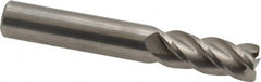 Accupro - 3/8", 4 Flute, Single End, Solid Carbide, 0.03" Corner Radius End Mill - 2-1/2" OAL, 40° Helix, Right Hand Flute, 7/8" LOC, Right Hand Cut - Caliber Tooling