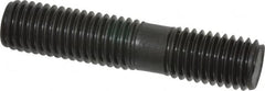 Gibraltar - 5/8-11 3" OAL Unequal Double Threaded Stud - Carbon Steel, Black Oxide Finish, 1-1/2" Long Thread Length, 7/8" Short Thread Length - Caliber Tooling