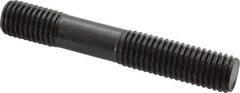 Gibraltar - 5/8-11 4" OAL Unequal Double Threaded Stud - Carbon Steel, Black Oxide Finish, 1-3/4" Long Thread Length, 7/8" Short Thread Length - Caliber Tooling