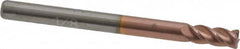 Accupro - 1/8", 4 Flute, Single End, Solid Carbide, 0.015" Corner Radius End Mill - 1-1/2" OAL, 40° Helix, Right Hand Flute, 1/4" LOC, Right Hand Cut - Caliber Tooling