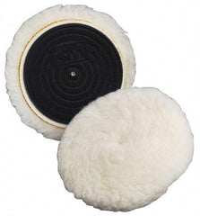 3M - 5-1/4" Diam Wool Bonnet Pad - 15/16" Pile, Hook & Loop Attachment - Caliber Tooling