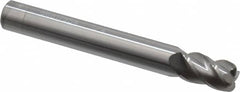 Accupro - 1/4", 4 Flute, Single End, Solid Carbide, 0.045" Corner Radius End Mill - 2" OAL, 40° Helix, Right Hand Flute, 3/8" LOC, Right Hand Cut - Caliber Tooling