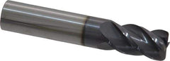 Accupro - 3/8", 4 Flute, Single End, Solid Carbide, 0.045" Corner Radius End Mill - 2" OAL, 40° Helix, Right Hand Flute, 5/8" LOC, Right Hand Cut - Caliber Tooling