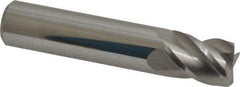 Accupro - 1/2", 4 Flute, Single End, Solid Carbide, 0.03" Corner Radius End Mill - 2-1/2" OAL, 40° Helix, Right Hand Flute, 5/8" LOC, Right Hand Cut - Caliber Tooling