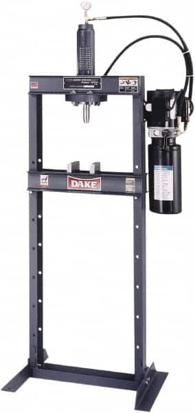 Dake - 10 Ton Hydraulic Shop Press - 10 Inch Stroke, 1 HP, Single Phase - Caliber Tooling