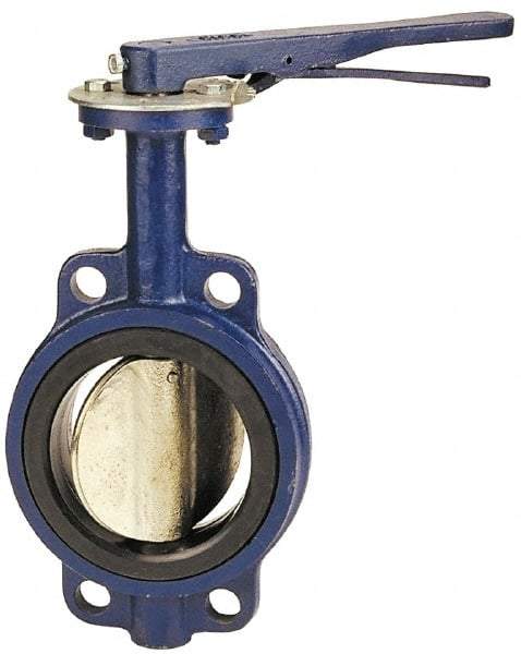 NIBCO - 2-1/2" Pipe, Wafer Butterfly Valve - Lever Handle, Cast Iron Body, Buna-N Seat, 200 WOG, Aluminum Bronze Disc, Stainless Steel Stem - Caliber Tooling