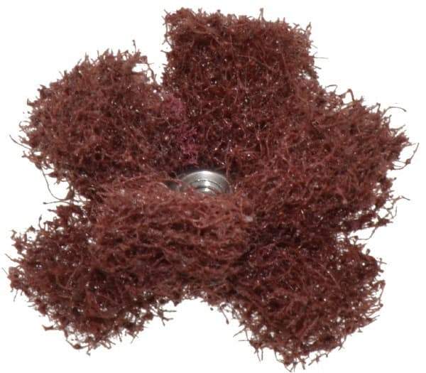 Merit Abrasives - 1-1/2" Diam Medium Density Cross Buff - 2 Plys, 8-32 Thread, Medium Grade, 23,000 Max RPM - Caliber Tooling