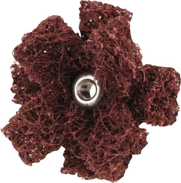 Merit Abrasives - 1-1/2" Diam Medium Density Cross Buff - 2 Plys, 8-32 Thread, Coarse Grade, 23,000 Max RPM - Caliber Tooling