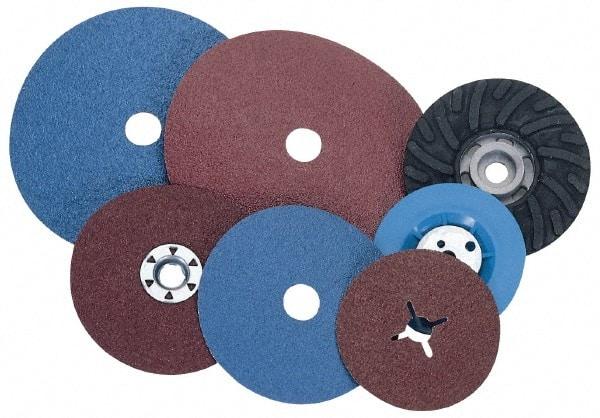 Merit Abrasives - 4-1/2" Diam 7/8" Hole 24 Grit Fiber Disc - Very Coarse Grade, Zirconia Alumina - Caliber Tooling