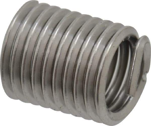 Recoil - M4x0.70 Metric Coarse, 12mm OAL, Free Running Helical Insert - 14-1/2 Free Coils, Tanged, 304 Stainless Steel, Bright Finish, 3D Insert Length - Caliber Tooling