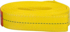 Lift-All - 8' Long x 2" Wide, 6,400 Lb Vertical Capacity, 1 Ply, Polyester Web Sling - 5,000 Lb Choker Capacity, Yellow - Caliber Tooling