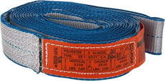 Lift-All - 20' Long x 2" Wide, 3,200 Lb Vertical Capacity, 1 Ply, Polyester Web Sling - 2,500 Lb Choker Capacity, Silver (Color) - Caliber Tooling