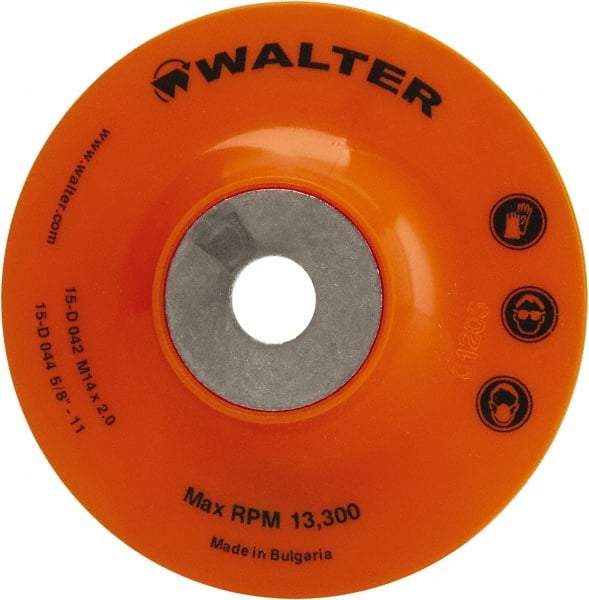 WALTER Surface Technologies - 4-1/2" Diam Disc Backing Pad - 5/8-11 Thread - Caliber Tooling