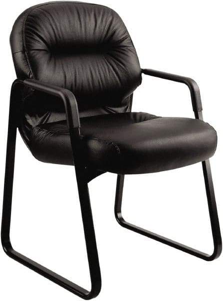 Hon - 36" High Guest Chair - 31" Wide x 35-3/4" Deep, Leather, Memory Foam Seat, Black - Caliber Tooling